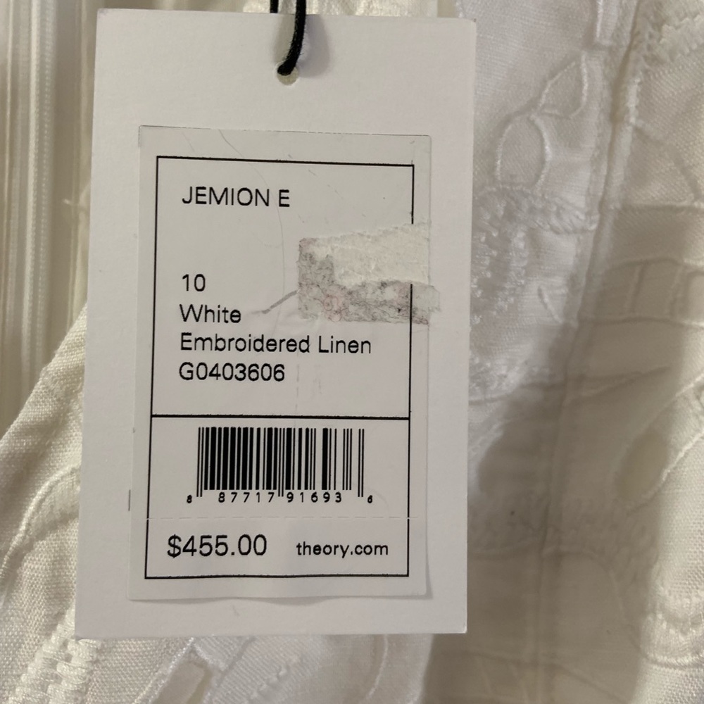 NWT Theory Jemion E White embroidered Eyelet Dress - Picture 5 of 8